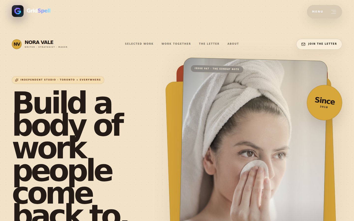 Creator Brand landing page screenshot