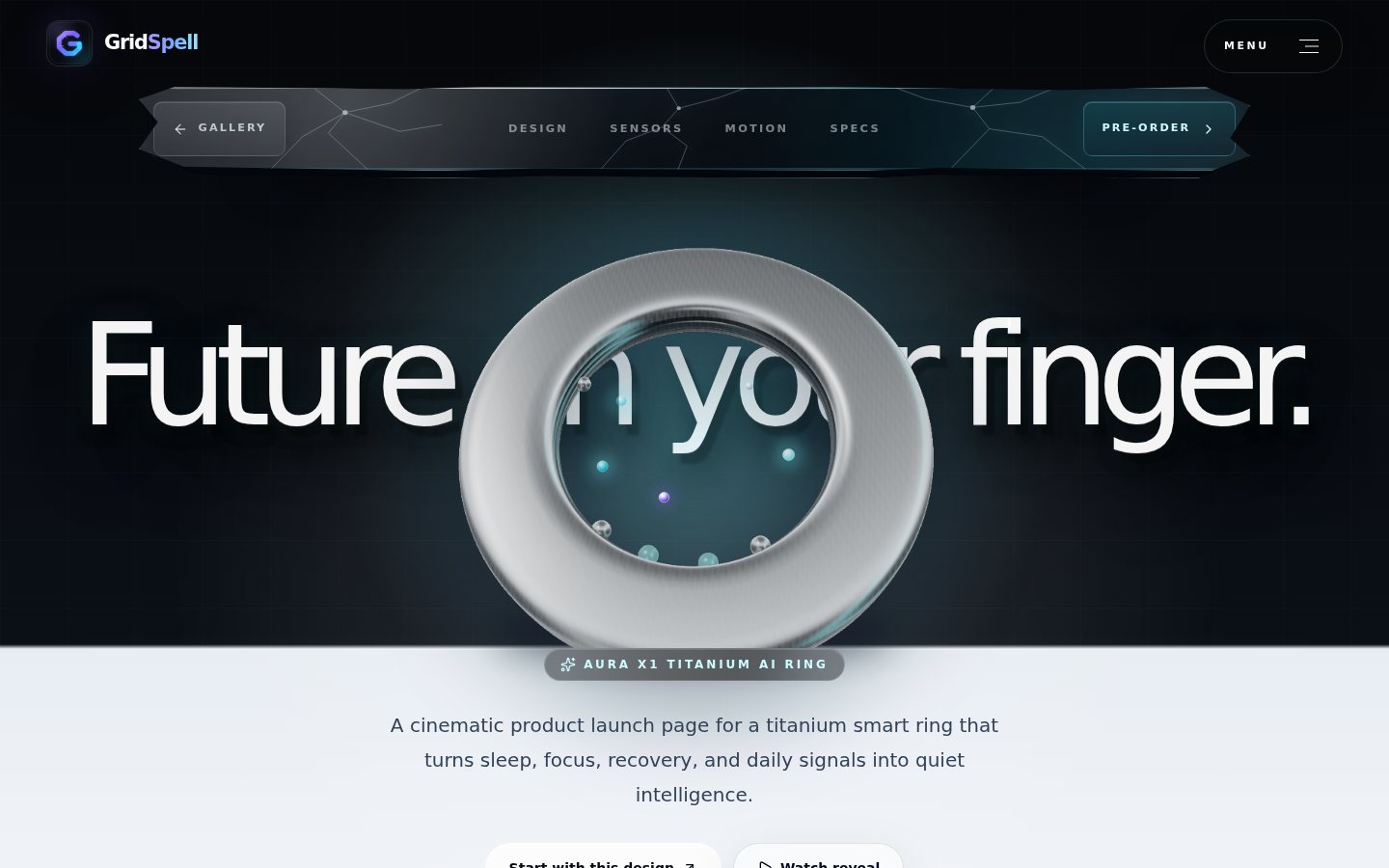 3D Product Launch landing page screenshot