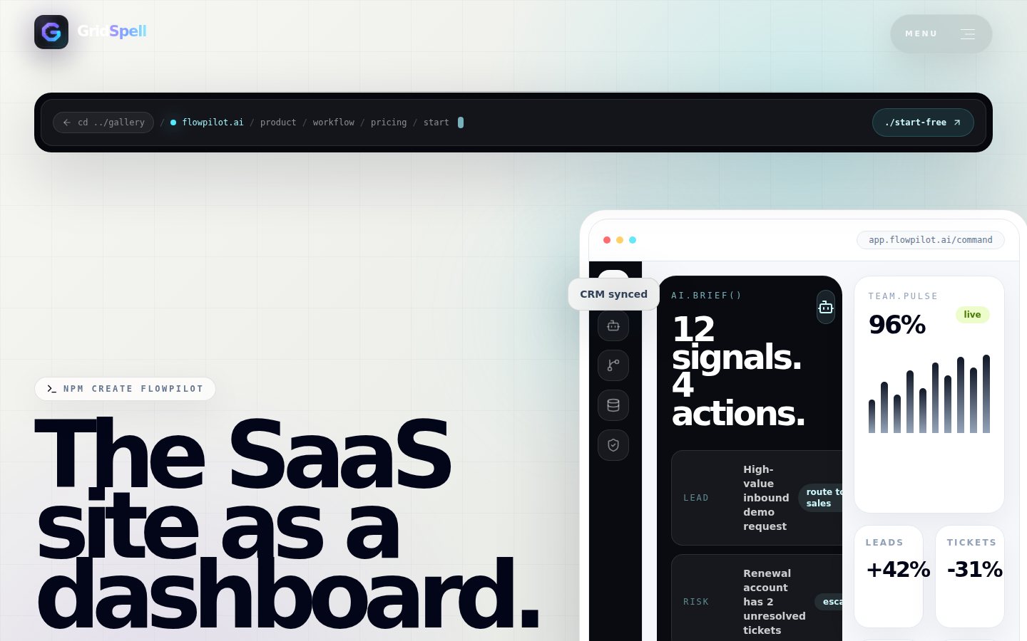 SaaS Modern landing page screenshot